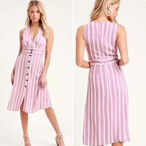 Lulu's Jacqui striped button front dress size S